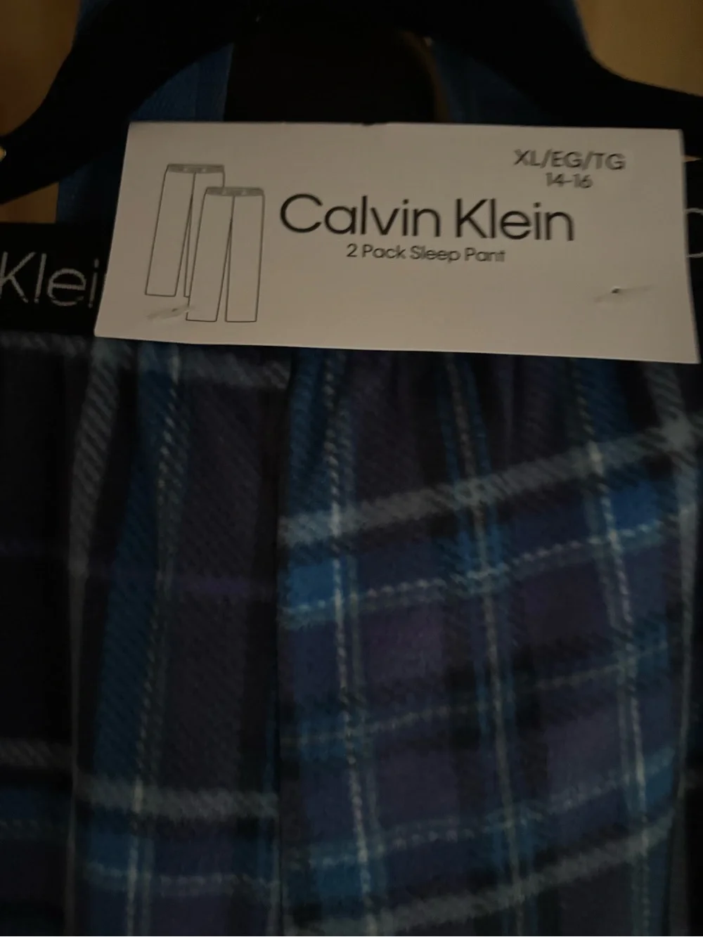 Calvin Klein Kids Blue Plaid Pajama Bottoms - 2 Pack